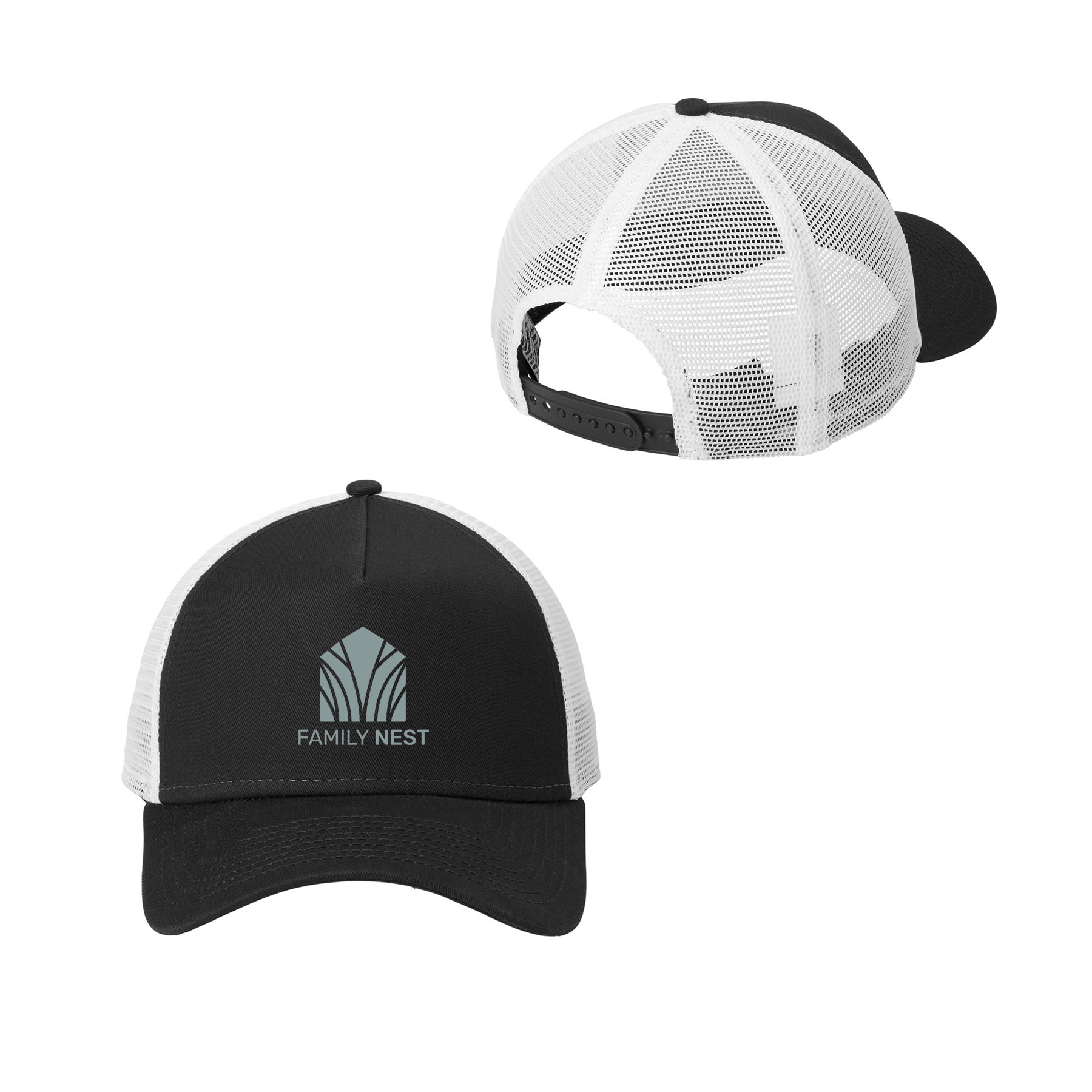 Headwear NE205 - New Era® Snapback Trucker Cap - Black / White $29.97